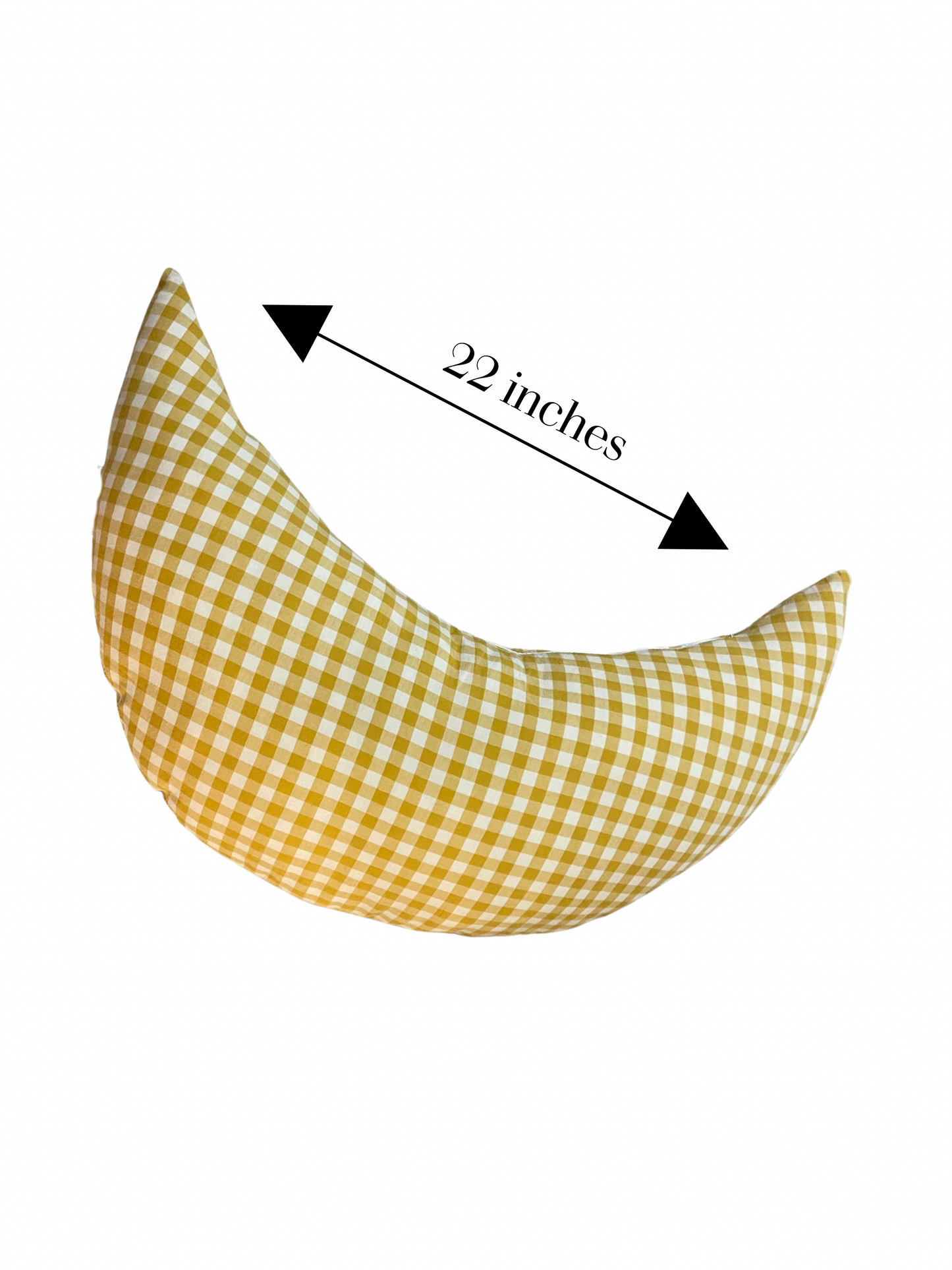 Moon Pillow - 22" Crescent Body Pillow For Side Sleepers, Car Travel, Playtime & Lounging, Nursery and Gift Ideas
